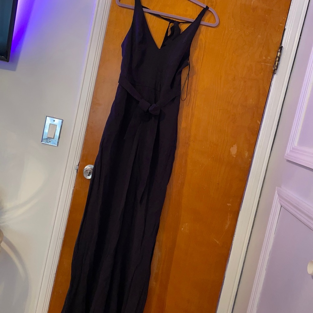 Cutout ZARA BLACK JUMPSUIT wide leg SMALL
